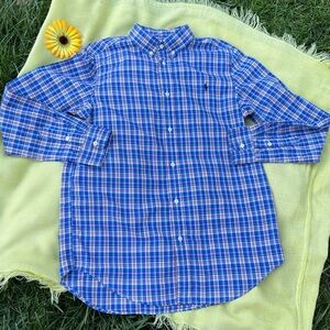 🐎 Polo Ralph Lauren; Boy’s Sz. XL (18-20) 100% Cotton Oxford Plaid L/S Shirt!